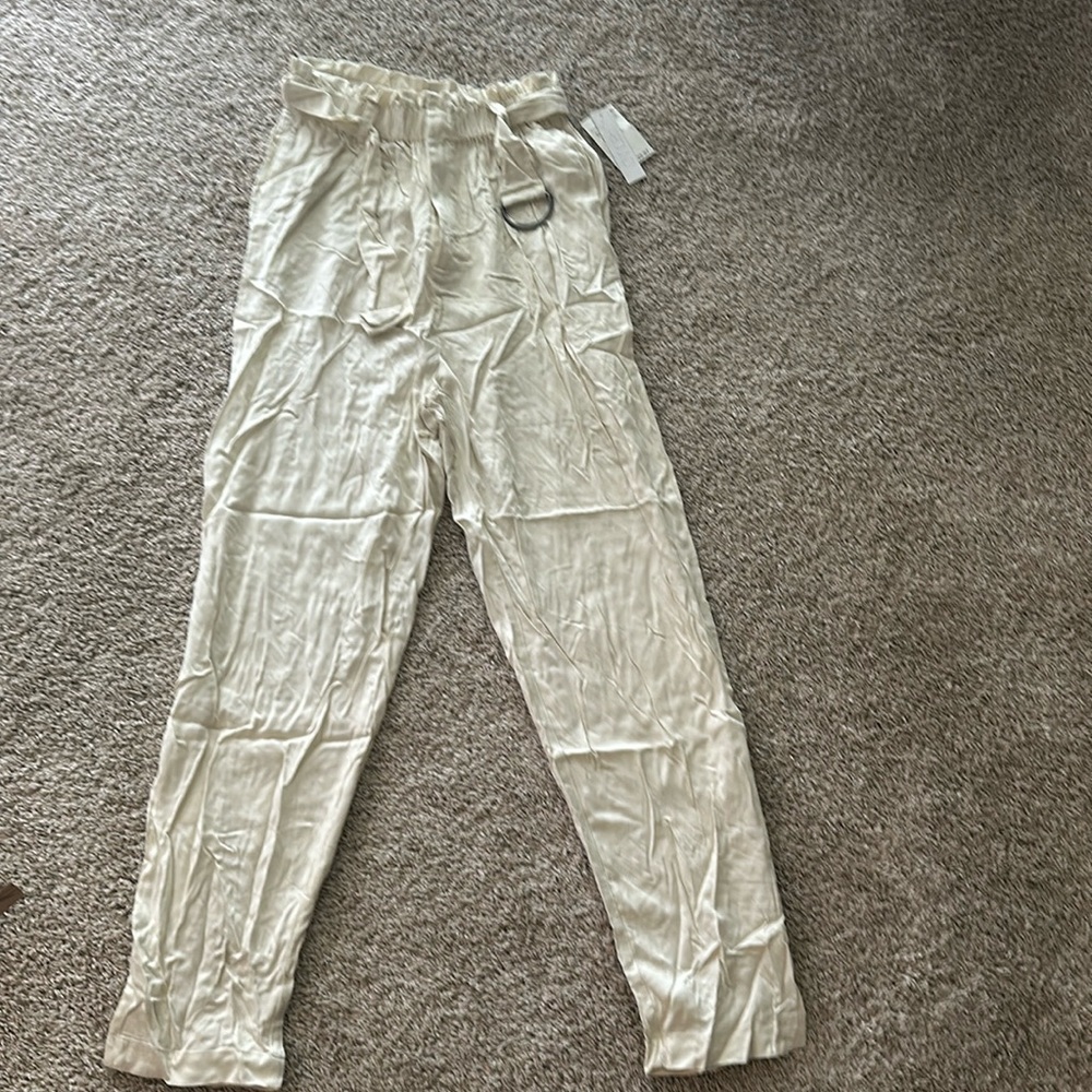 Ivory pants with matching belt